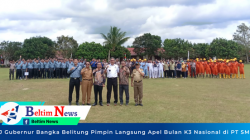Pj Gubernur Bangka Belitung Pimpin Langsung Apel Bulan K3 Nasional di PT SMM